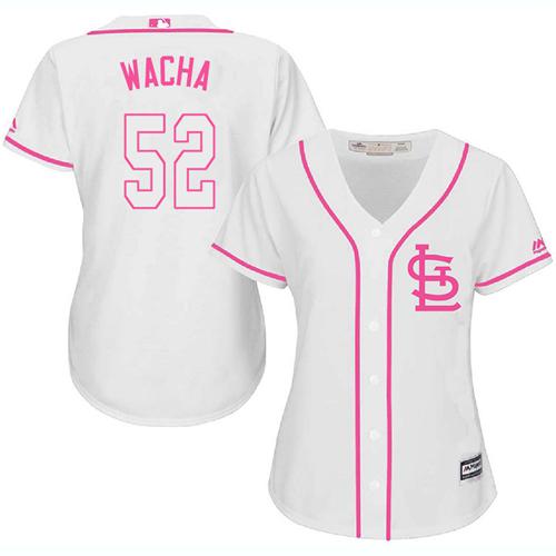 Cardinals #52 Michael Wacha White/Pink Fashion Women's Stitched MLB Jersey