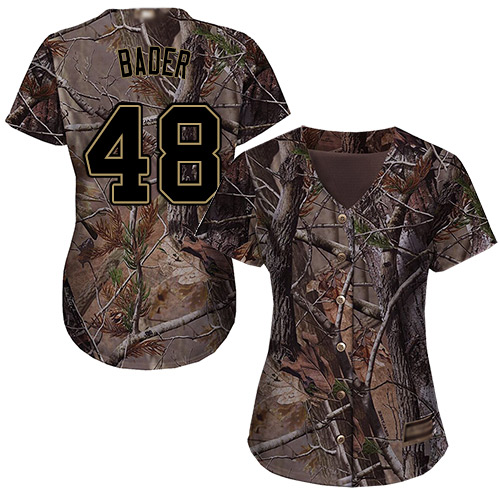 Cardinals #48 Harrison Bader Camo Realtree Collection Cool Base Women's Stitched MLB Jersey