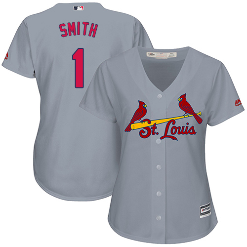 Cardinals #1 Ozzie Smith Grey Road Women's Stitched MLB Jersey
