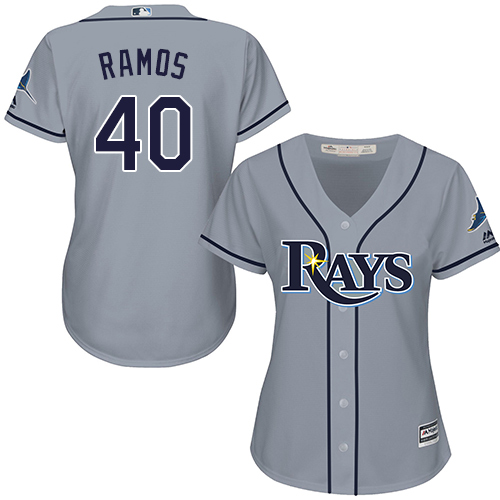Rays #40 Wilson Ramos Grey Road Women's Stitched MLB Jersey
