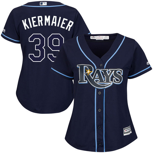 Rays #39 Kevin Kiermaier Dark Blue Alternate Women's Stitched MLB Jersey