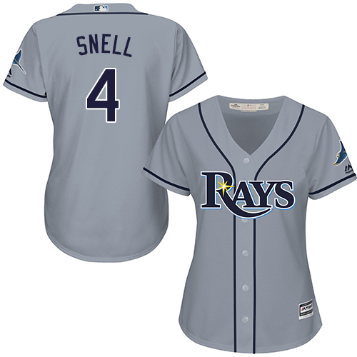 Rays #4 Blake Snell Grey Road Women's Stitched MLB Jersey