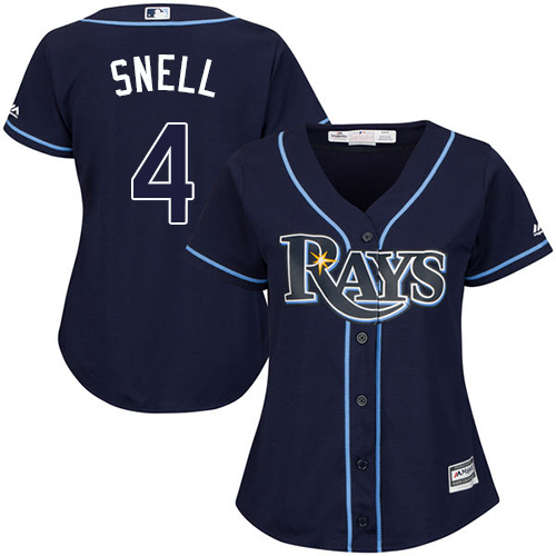 Rays #4 Blake Snell Dark Blue Alternate Women's Stitched MLB Jersey