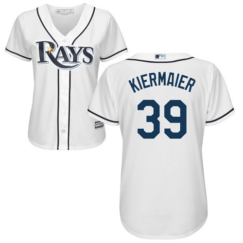 Rays #39 Kevin Kiermaier White Home Women's Stitched MLB Jersey