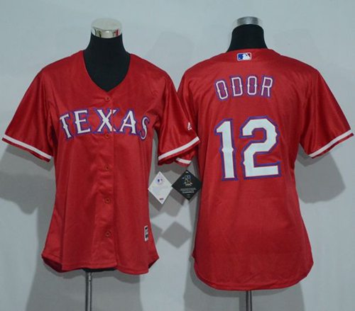 Rangers #12 Rougned Odor Red Women's Alternate Stitched MLB Jersey
