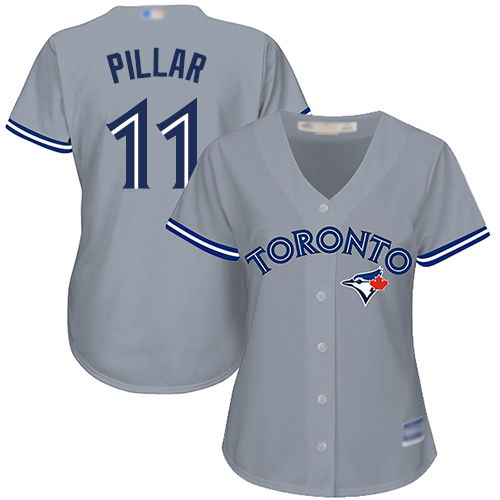 Blue Jays #11 Kevin Pillar Grey Road Women's Stitched MLB Jersey