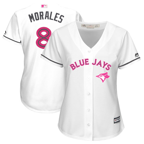 Blue Jays #8 Kendrys Morales White Mother's Day Cool Base Women's Stitched MLB Jersey