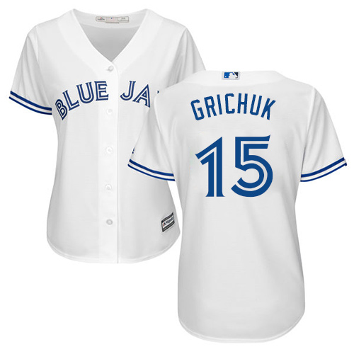 Blue Jays #15 Randal Grichuk White Home Women's Stitched MLB Jersey