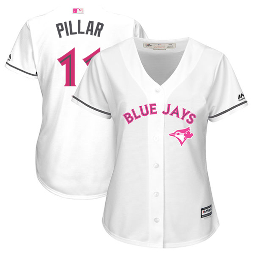 Blue Jays #11 Kevin Pillar White Mother's Day Cool Base Women's Stitched MLB Jersey