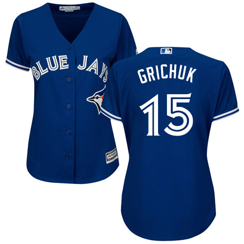 Blue Jays #15 Randal Grichuk Blue Alternate Women's Stitched MLB Jersey