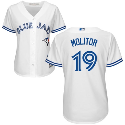 Blue Jays #19 Paul Molitor White Home Women's Stitched MLB Jersey