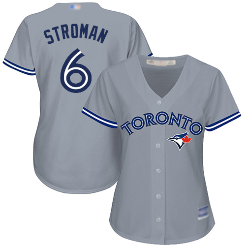 Blue Jays #6 Marcus Stroman Grey Road Women's Stitched MLB Jersey