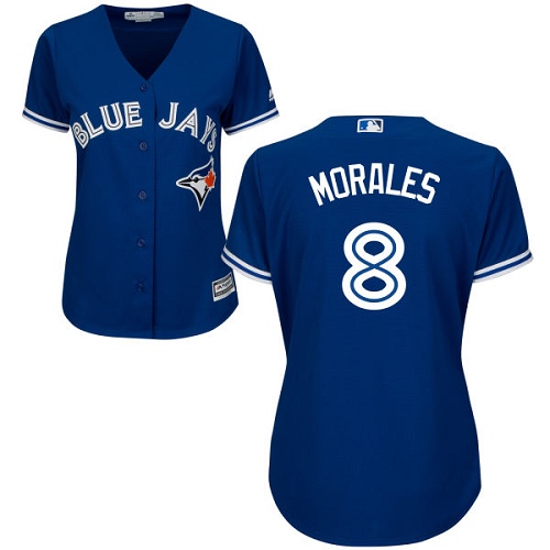 Blue Jays #8 Kendrys Morales Blue Alternate Women's Stitched MLB Jersey