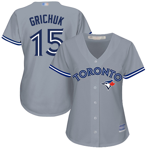 Blue Jays #15 Randal Grichuk Grey Road Women's Stitched MLB Jersey