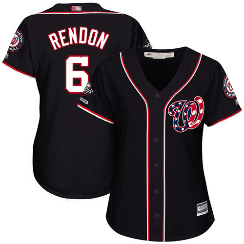 Nationals #6 Anthony Rendon Navy Blue Alternate 2019 World Series Champions Women's Stitched MLB Jersey