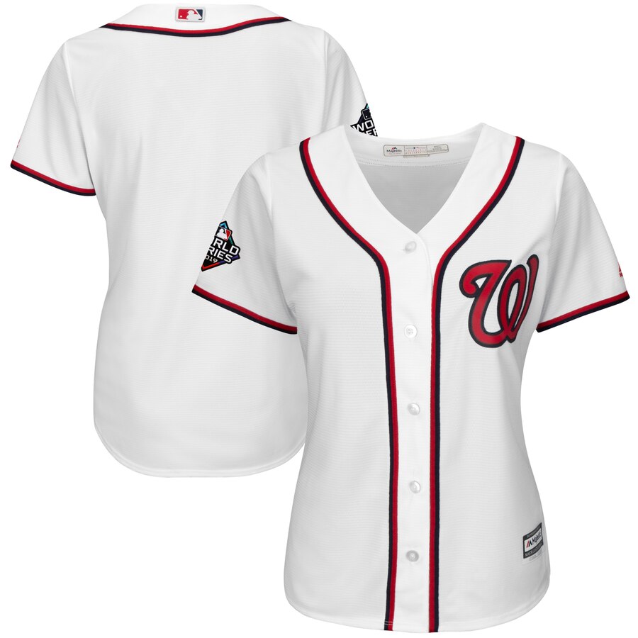Nationals Blank White Women's Home 2019 World Series Bound Cool Base Stitched MLB Jersey