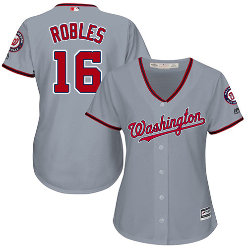 Nationals #16 Victor Robles Grey Road Women's Stitched MLB Jersey