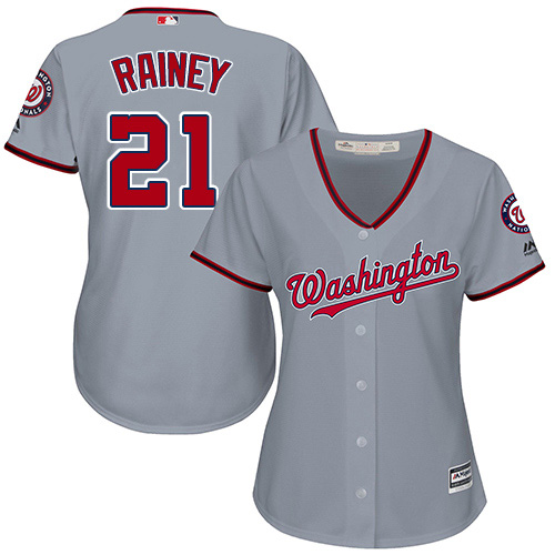 Nationals #21 Tanner Rainey Grey Road Women's Stitched MLB Jersey