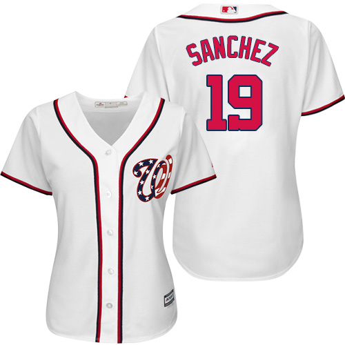 Nationals #19 Anibal Sanchez White Home Women's Stitched MLB Jersey