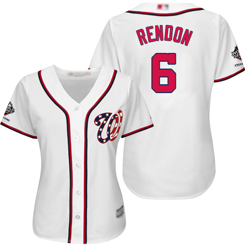 Nationals #6 Anthony Rendon White Home 2019 World Series Champions Women's Stitched MLB Jersey