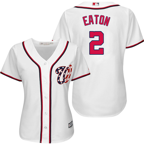 Nationals #2 Adam Eaton White Home Women's Stitched MLB Jersey