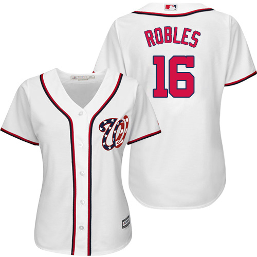 Nationals #16 Victor Robles White Home Women's Stitched MLB Jersey