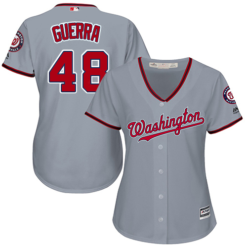 Nationals #48 Javy Guerra Grey Road Women's Stitched MLB Jersey