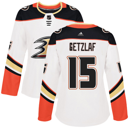 Adidas Ducks #15 Ryan Getzlaf White Road Authentic Women's Stitched NHL Jersey