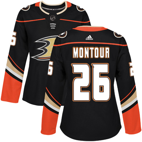Adidas Ducks #26 Brandon Montour Black Home Authentic Women's Stitched NHL Jersey