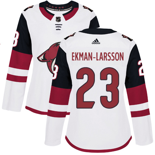 Adidas Coyotes #23 Oliver Ekman-Larsson White Road Authentic Women's Stitched NHL Jersey