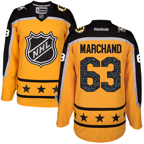 Bruins #63 Brad Marchand Yellow 2017 All-Star Atlantic Division Women's Stitched NHL Jersey