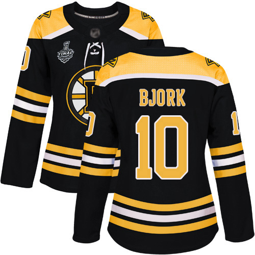 Adidas Bruins #10 Anders Bjork Black Home Authentic Stanley Cup Final Bound Women's Stitched NHL Jersey