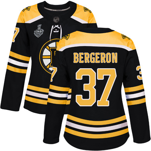 Adidas Bruins #37 Patrice Bergeron Black Home Authentic Stanley Cup Final Bound Women's Stitched NHL Jersey