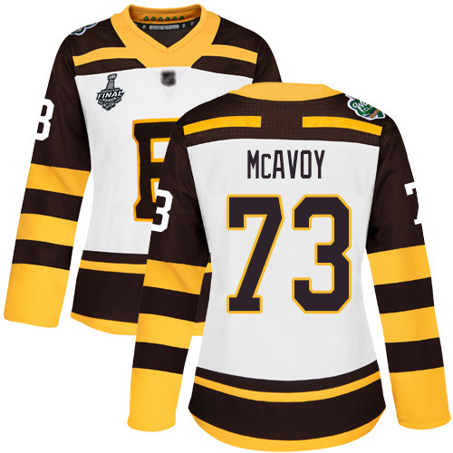 Adidas Bruins #73 Charlie McAvoy White Authentic 2019 Winter Classic Stanley Cup Final Bound Women's Stitched NHL Jersey