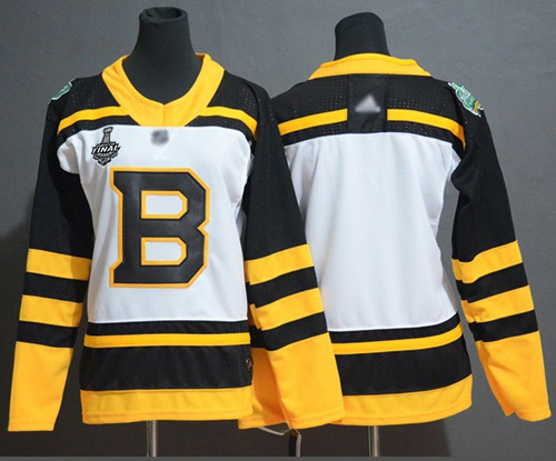 Adidas Bruins Blank White Authentic 2019 Winter Classic Stanley Cup Final Bound Women's Stitched NHL Jersey