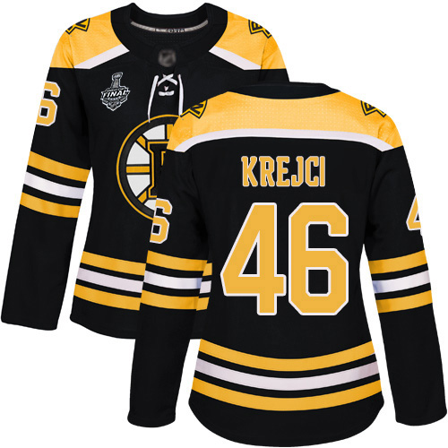 Adidas Bruins #46 David Krejci Black Home Authentic Stanley Cup Final Bound Women's Stitched NHL Jersey