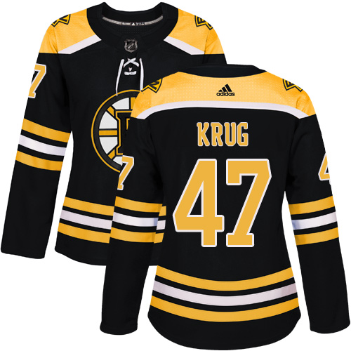 Adidas Bruins #47 Torey Krug Black Home Authentic Women's Stitched NHL Jersey
