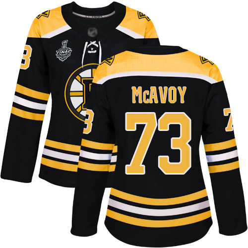 Adidas Bruins #73 Charlie McAvoy Black Home Authentic Stanley Cup Final Bound Women's Stitched NHL Jersey