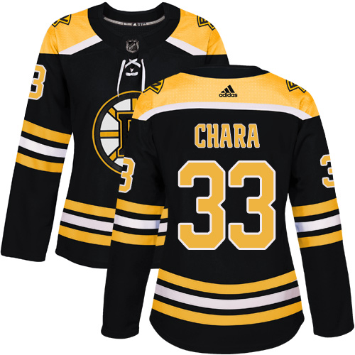 Adidas Bruins #33 Zdeno Chara Black Home Authentic Women's Stitched NHL Jersey