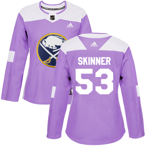 Adidas Sabres #53 Jeff Skinner Purple Authentic Fights Cancer Women's Stitched NHL Jersey