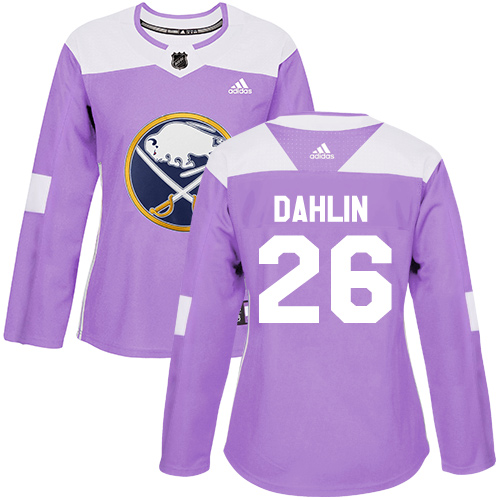Adidas Sabres #26 Rasmus Dahlin Purple Authentic Fights Cancer Women's Stitched NHL Jersey