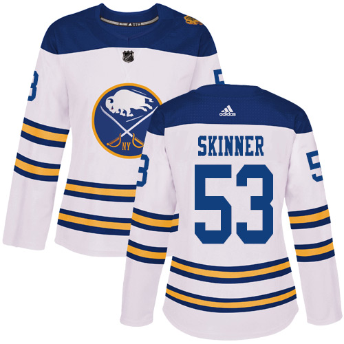 Adidas Sabres #53 Jeff Skinner White Authentic 2018 Winter Classic Women's Stitched NHL Jersey