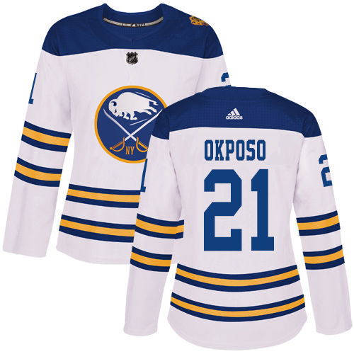 Adidas Sabres #21 Kyle Okposo White Authentic 2018 Winter Classic Women's Stitched NHL Jersey