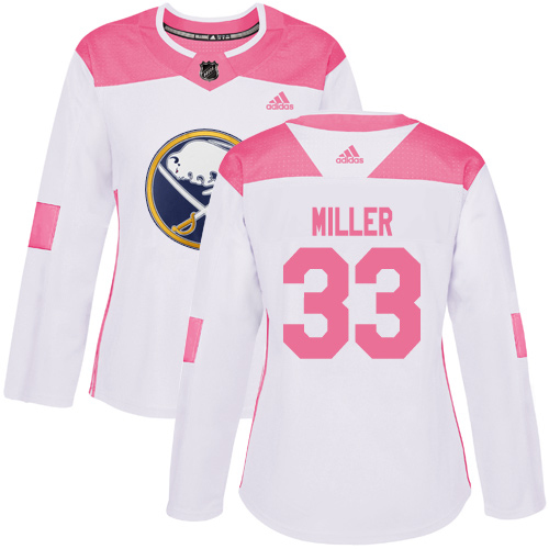 Adidas Sabres #33 Colin Miller White/Pink Authentic Fashion Women's Stitched NHL Jersey