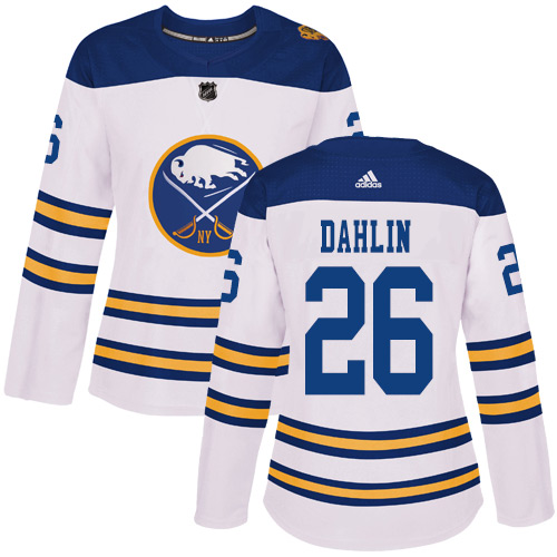 Adidas Sabres #26 Rasmus Dahlin White Authentic 2018 Winter Classic Women's Stitched NHL Jersey