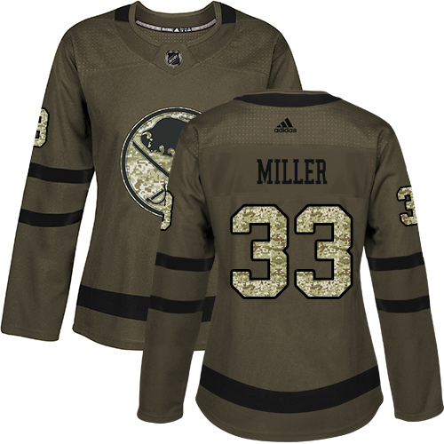 Adidas Sabres #33 Colin Miller Green Salute to Service Women's Stitched NHL Jersey