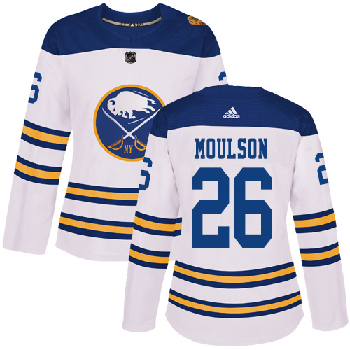 Adidas Sabres #26 Matt Moulson White Authentic 2018 Winter Classic Women's Stitched NHL Jersey