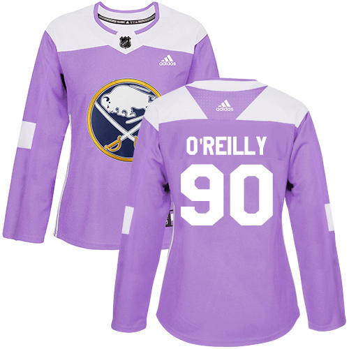 Adidas Sabres #90 Ryan O'Reilly Purple Authentic Fights Cancer Women's Stitched NHL Jersey