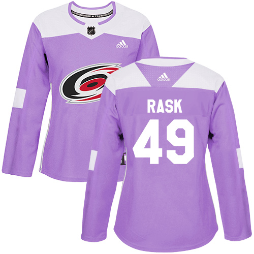 Adidas Hurricanes #49 Victor Rask Purple Authentic Fights Cancer Women's Stitched NHL Jersey