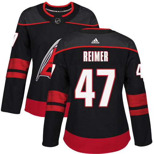 Adidas Hurricanes #47 James Reimer Black Alternate Authentic Women's Stitched NHL Jersey